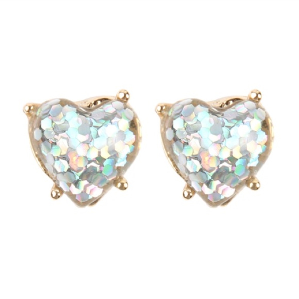 Heart Post Earrings Silver